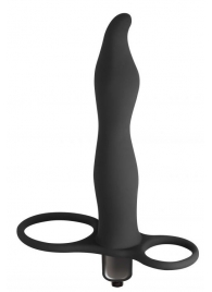 Черная вибронасадка для двойного проникновения Flirtini - 15,9 см. - Lola Games - купить с доставкой в Рязани