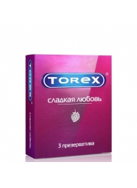 Презервативы Torex  Сладкая любовь  с ароматом клубники - 3 шт. - Torex - купить с доставкой в Рязани