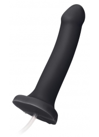 Черный фаллос с имитацией эякуляции Silicon Cum Dildo L - 19,6 см. - Strap-on-me - купить с доставкой в Рязани