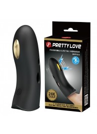 Черная вибронасадка на палец с электростимуляцией Marico - Baile - купить с доставкой в Рязани