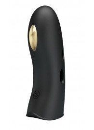 Черная вибронасадка на палец с электростимуляцией Marico - Baile - купить с доставкой в Рязани