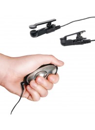 Черные электрические зажимы для сосков Shock Therapy Nipple Clamps - Pipedream - купить с доставкой в Рязани