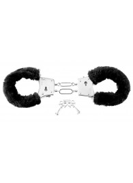 Меховые чёрные наручники Beginner s Furry Cuffs - Pipedream - купить с доставкой в Рязани