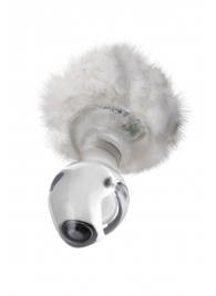 Стеклянная анальная втулка с хвостиком - 9,5 см. - Sexus - купить с доставкой в Рязани