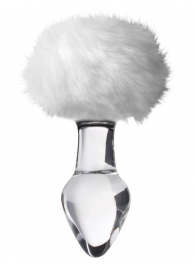 Стеклянная анальная втулка с хвостиком - 9,5 см. - Sexus - купить с доставкой в Рязани