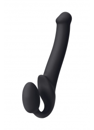 Черный безремневой страпон Silicone Bendable Strap-On M - Strap-on-me - купить с доставкой в Рязани