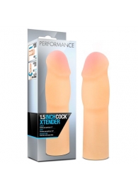 Телесная насадка-удлинитель на пенис PERFORMANCE 1.5INCH COCK XTENDER - 16 см. - Blush Novelties - в Рязани купить с доставкой