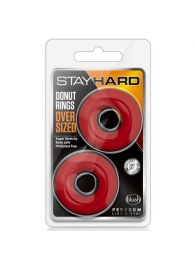 Набор из 2 красных эрекционных колец DONUT RINGS OVERSIZED - Blush Novelties - в Рязани купить с доставкой