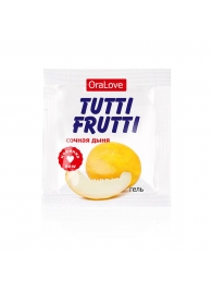 Пробник гель-смазки Tutti-frutti со вкусом сочной дыни - 4 гр. - Биоритм - купить с доставкой в Рязани