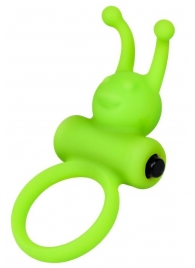 Зеленое эрекционное виброкольцо на пенис Cock Ring - A-toys - в Рязани купить с доставкой