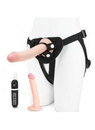 Регулируемые трусики с 2 насадками - 16 и 15 см. - Lux Fetish - купить с доставкой в Рязани