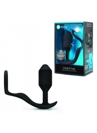 Черное эрекционное кольцо с анальным плагом Snug   Tug - b-Vibe - в Рязани купить с доставкой