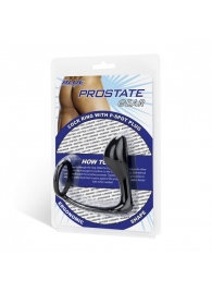 Стимулятор простаты с фиксацией эрекционным кольцом Prostate Gear - BlueLine - в Рязани купить с доставкой