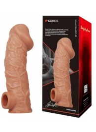 Телесная насадка на фаллос с отверстием для мошонки EXTREME SLEEVE - 17,6 см. - KOKOS - в Рязани купить с доставкой