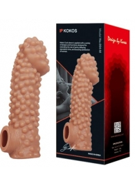 Телесная насадка на фаллос с отверстием для мошонки - 15,6 см. - KOKOS - в Рязани купить с доставкой