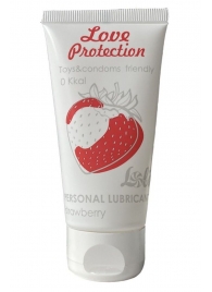 Лубрикант на водной основе с ароматом малины Love Protection Strawberry - 50 мл. - Lola Games - купить с доставкой в Рязани