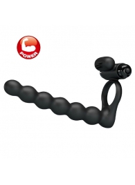 Черная насадка для двойной стимуляции Hercules Penis Sheath III - 15,3 см. - Baile - купить с доставкой в Рязани