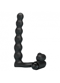Черная насадка для двойной стимуляции Hercules Penis Sheath III - 15,3 см. - Baile - купить с доставкой в Рязани