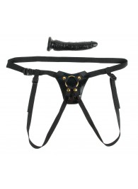 Чёрный с золотом женский страпон Designer Strap-On - Pipedream - купить с доставкой в Рязани