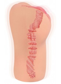 Телесный вибромастурбатор-вагина с рельефом BELLANA AUTO - KOKOS - в Рязани купить с доставкой