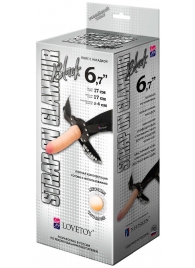 Пояс-трусики с насадкой Glamour - 17 см. - LOVETOY (А-Полимер) - купить с доставкой в Рязани