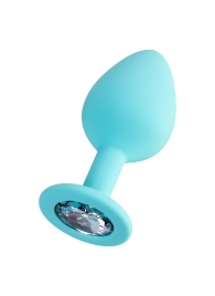 Мятная анальная втулка Brilliant с прозрачным кристаллом - 8 см. - ToyFa - купить с доставкой в Рязани