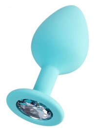 Мятная анальная втулка Brilliant с прозрачным кристаллом - 8 см. - ToyFa - купить с доставкой в Рязани