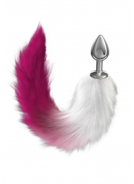 Серебристая анальная пробка с розовым хвостом Galaxy - Lola Games - купить с доставкой в Рязани