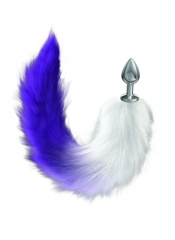 Серебристая анальная пробка с фиолетовым хвостом Galaxy - Lola Games - купить с доставкой в Рязани