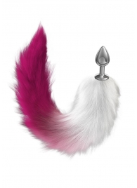 Серебристая анальная пробка с розовым хвостом Starlit - Lola Games - купить с доставкой в Рязани