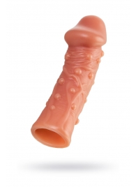 Реалистичная удлиняющая насадка с дополнительной стимуляцией - 16,5 см. - KOKOS - в Рязани купить с доставкой