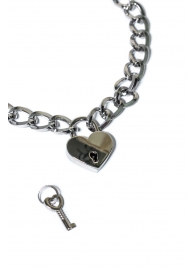 Серебристый ошейник Embrace с ключиком - Lola Games - купить с доставкой в Рязани