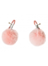 Зажимы на соски Angelic с розовыми меховыми шариками - Lola Games - купить с доставкой в Рязани