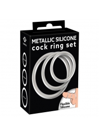 Набор из 3 эрекционных колец под металл Metallic Silicone Cock Ring Set - Orion - в Рязани купить с доставкой