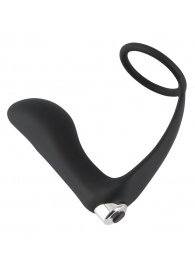 Черное эрекционное кольцо с анальной вибропробкой Vibrating Ring   Plug - Orion - в Рязани купить с доставкой