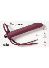 Бордовая вибронасадка для двойного проникновения Rori - 17 см. - Lola Games - купить с доставкой в Рязани