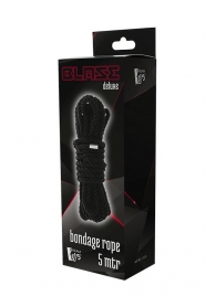 Черная веревка для шибари DELUXE BONDAGE ROPE - 5 м. - Dream Toys - купить с доставкой в Рязани