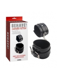 Черные оковы на ноги Obey Me Leather Ankle Cuffs - Chisa - купить с доставкой в Рязани