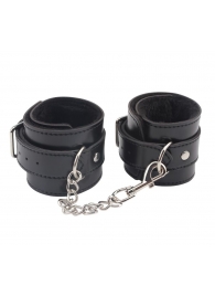 Черные оковы на ноги Obey Me Leather Ankle Cuffs - Chisa - купить с доставкой в Рязани