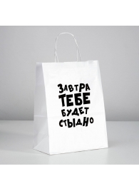Подарочный пакет  Завтра тебе будет стыдно  - 30 х 24 см. - UPAK LAND - купить с доставкой в Рязани