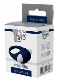 Гладкое синее эрекционное виброкольцо STIMU RING - Dream Toys - в Рязани купить с доставкой