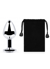 Серебристая анальная пробка с прозрачным стразом - 7,2 см. - Anal Jewelry Plug - купить с доставкой в Рязани