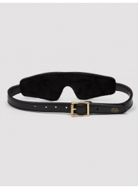 Черная плотная маска на глаза Bound to You Faux Leather Blindfold - Fifty Shades of Grey - купить с доставкой в Рязани