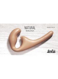 Бежевый безремневой страпон Seduction - 20,5 см. - Lola Games - купить с доставкой в Рязани