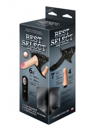 Черный женский пояс BEST SELECT с 3 насадками и вибрацией - LOVETOY (А-Полимер) - купить с доставкой в Рязани
