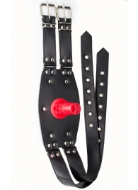 Черный узкий пояс на бедро с телесной насадкой - LOVETOY (А-Полимер) - купить с доставкой в Рязани