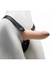 Пустотелый реалистичный фаллопротез на ремешках с заклепками - 17 см. - LOVETOY (А-Полимер) - купить с доставкой в Рязани