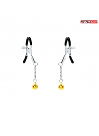 Оригинальные зажимы на соски с желтыми шариками - Notabu - купить с доставкой в Рязани