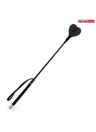 Черный стек с наконечником-сердечком - 54 см. - Notabu - купить с доставкой в Рязани