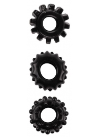 Набор из 3 черных эрекционных колец SET OF 3 COCKRINGS - Dream Toys - в Рязани купить с доставкой
